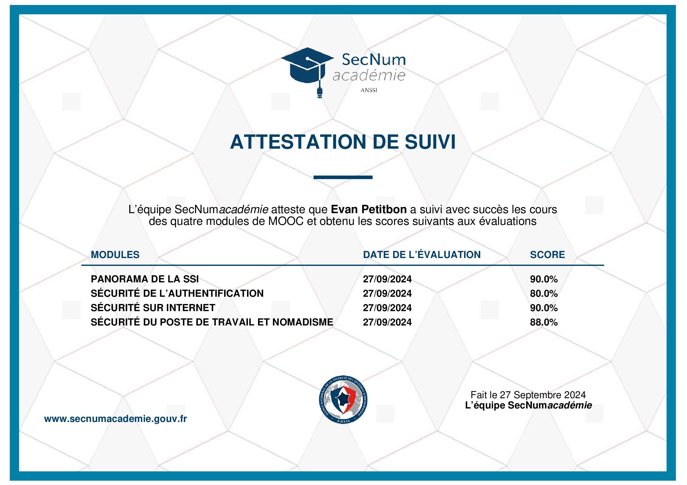 Attestation-SecNum