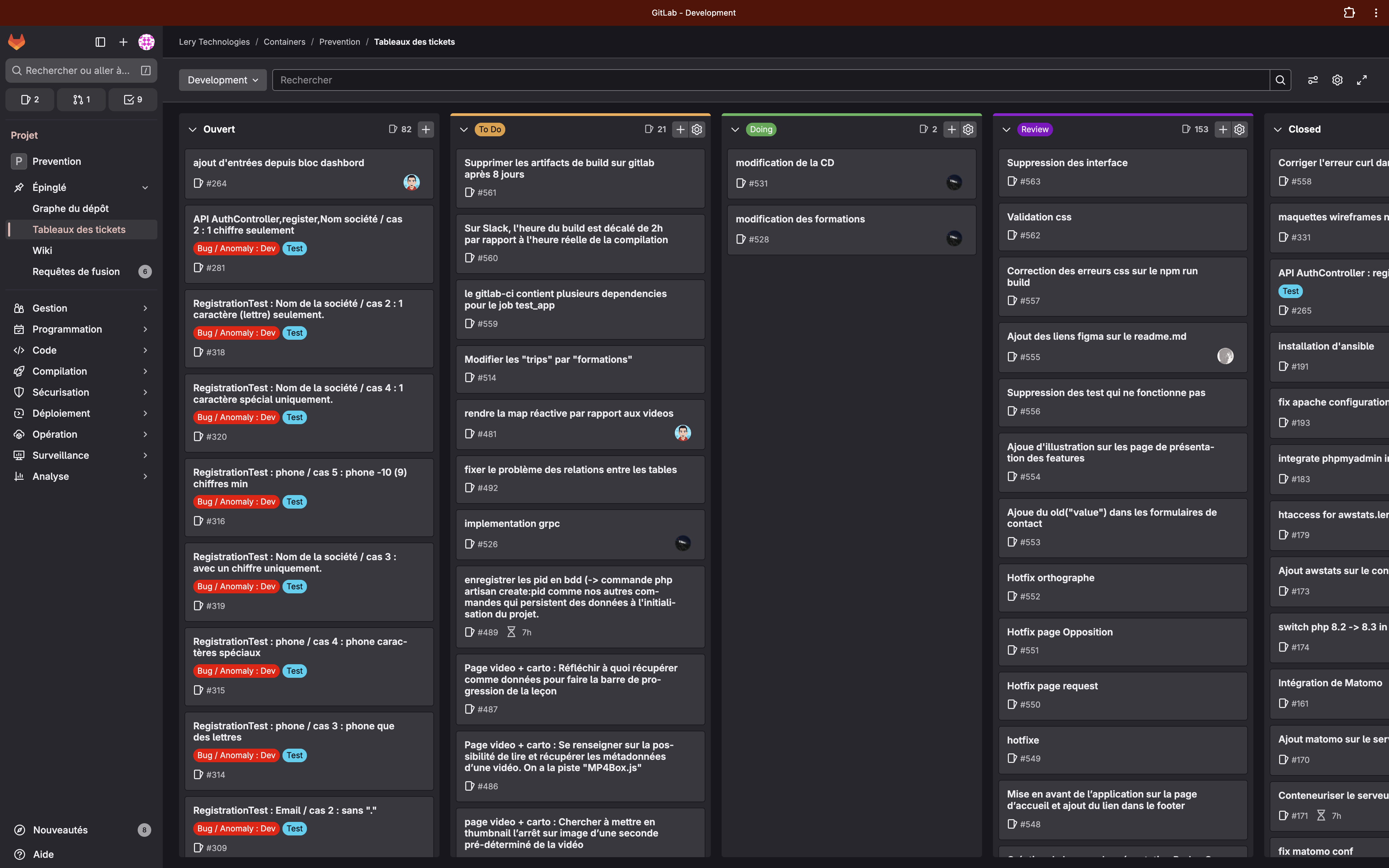 Board kanban GitLab